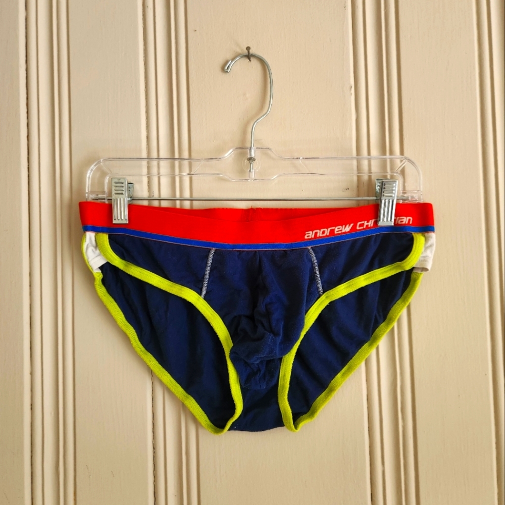 Andrew Christian Vintage Large Show-It Briefs Soft Pouch Neon